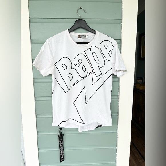 BAPE a bathing ape white short sleeve t shirt unisex men’s streetwear summer M - Picture 1 of 10
